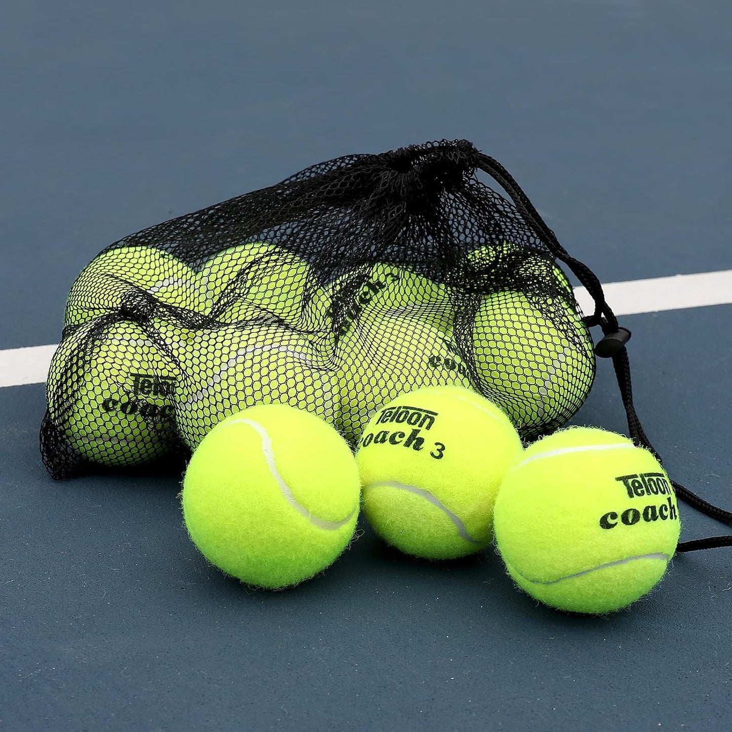 Pressure Training Tennis Balls-12 or 18 Count-Mesh Carry Bag,4 Colors Available,Pressureless Training Exercise Tennis Balls for Beginners.