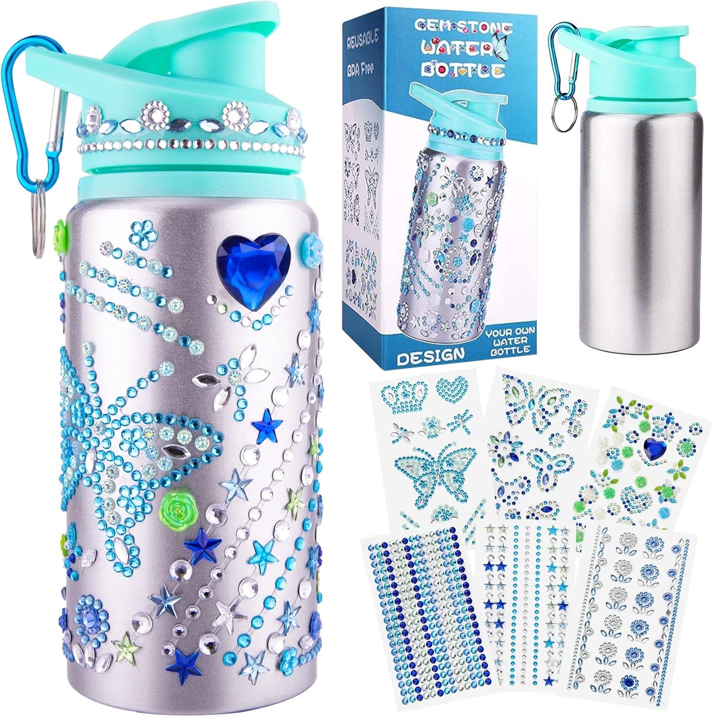 Gifts for Girls, Decorate Your Own Water Bottle Kits for Girls, Art Supplies for Girl for Kids 6-8-12, Teen Arts and Crafts Toys Kits for Daughter Sister Birthday Back to School Christmas Gift Ideas
