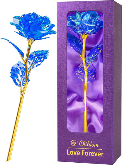 Birthday Gifts for Women Mom,Forever Purple Rose Flower for Delivery Prime | Christmas Rose Gifts for Women Mom,Purple Artificial Flowers Rose Gift for Women Her,Anniversary,Valentines,Stocking Stuffers