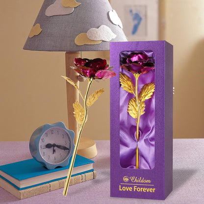 Birthday Gifts for Women Mom,Forever Purple Rose Flower for Delivery Prime | Christmas Rose Gifts for Women Mom,Purple Artificial Flowers Rose Gift for Women Her,Anniversary,Valentines,Stocking Stuffers