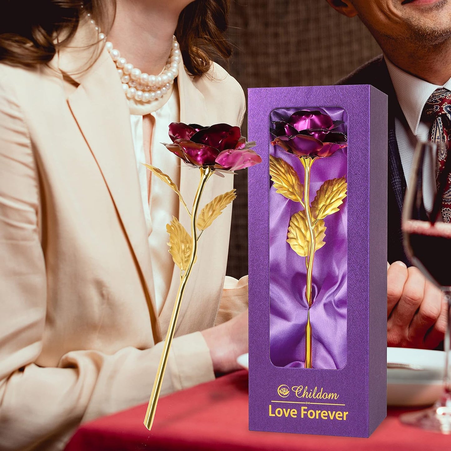 Birthday Gifts for Women Mom,Forever Purple Rose Flower for Delivery Prime | Christmas Rose Gifts for Women Mom,Purple Artificial Flowers Rose Gift for Women Her,Anniversary,Valentines,Stocking Stuffers