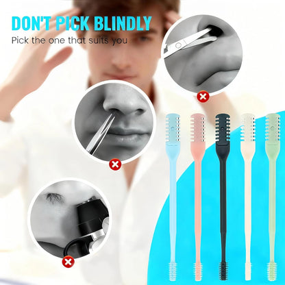 5Pcs 2-In-1 Nasal Hair Cutter, 2026 New Double Sided Nose Hair Cutter, Portable 360° Rotating Manual Nose Hair Trimmer for Men and Women, Colorful