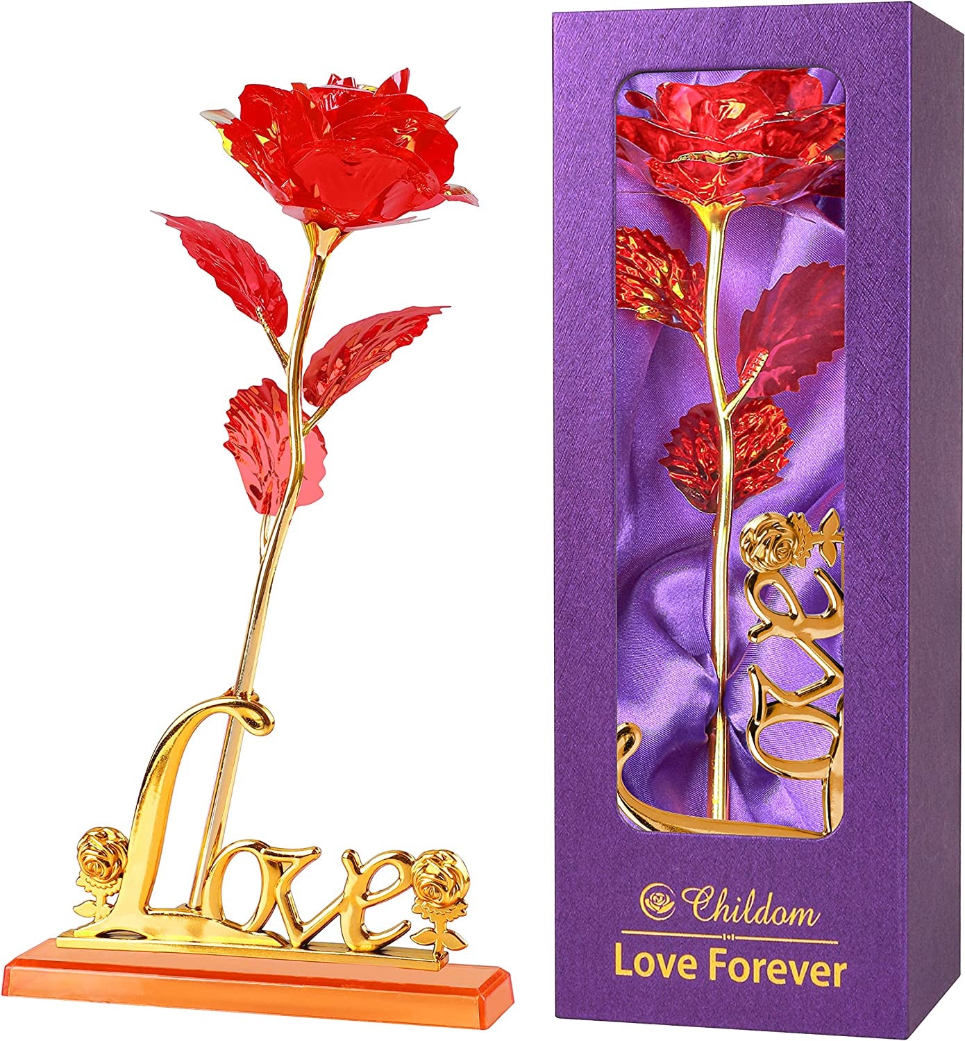 Birthday Gifts for Women Mom,Forever Purple Rose Flower for Delivery Prime | Christmas Rose Gifts for Women Mom,Purple Artificial Flowers Rose Gift for Women Her,Anniversary,Valentines,Stocking Stuffers