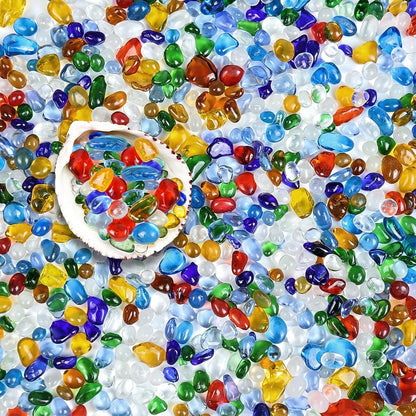 2.2 Lbs Small Aquarium Substrate Gravel Sand, Polished Smooth Fish Tank Gravel, Colorfast Uncoated Vibrant Blue Sea Glass, Decorative Stones for Vase Fillers, Fairy Garden, Potted Plants
