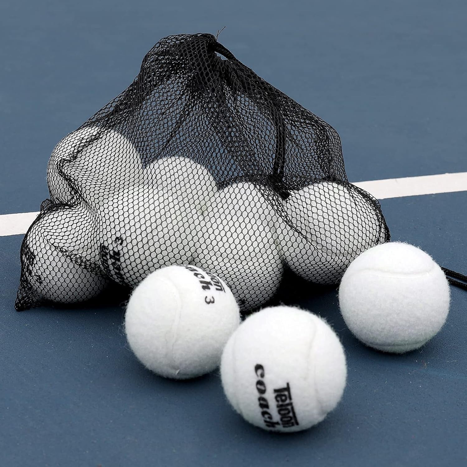 Pressure Training Tennis Balls-12 or 18 Count-Mesh Carry Bag，4 Colors Available，Pressureless Training Exercise Tennis Balls for Beginners.