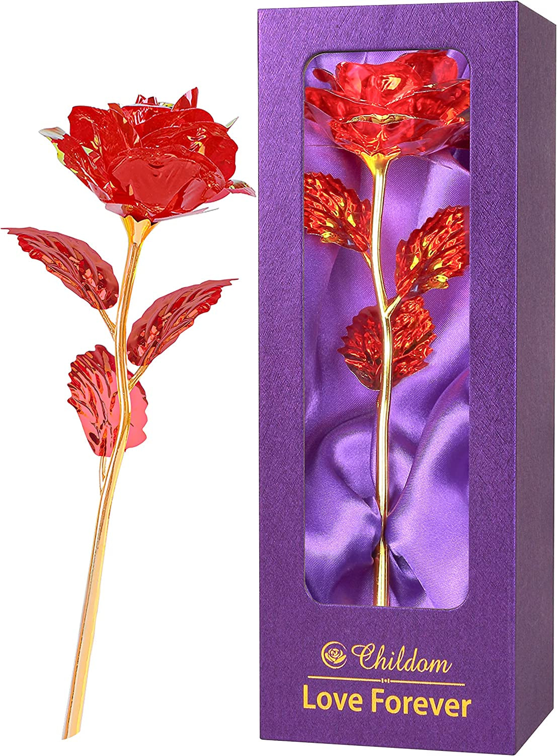 Birthday Gifts for Women Mom,Forever Purple Rose Flower for Delivery Prime | Christmas Rose Gifts for Women Mom,Purple Artificial Flowers Rose Gift for Women Her,Anniversary,Valentines,Stocking Stuffers