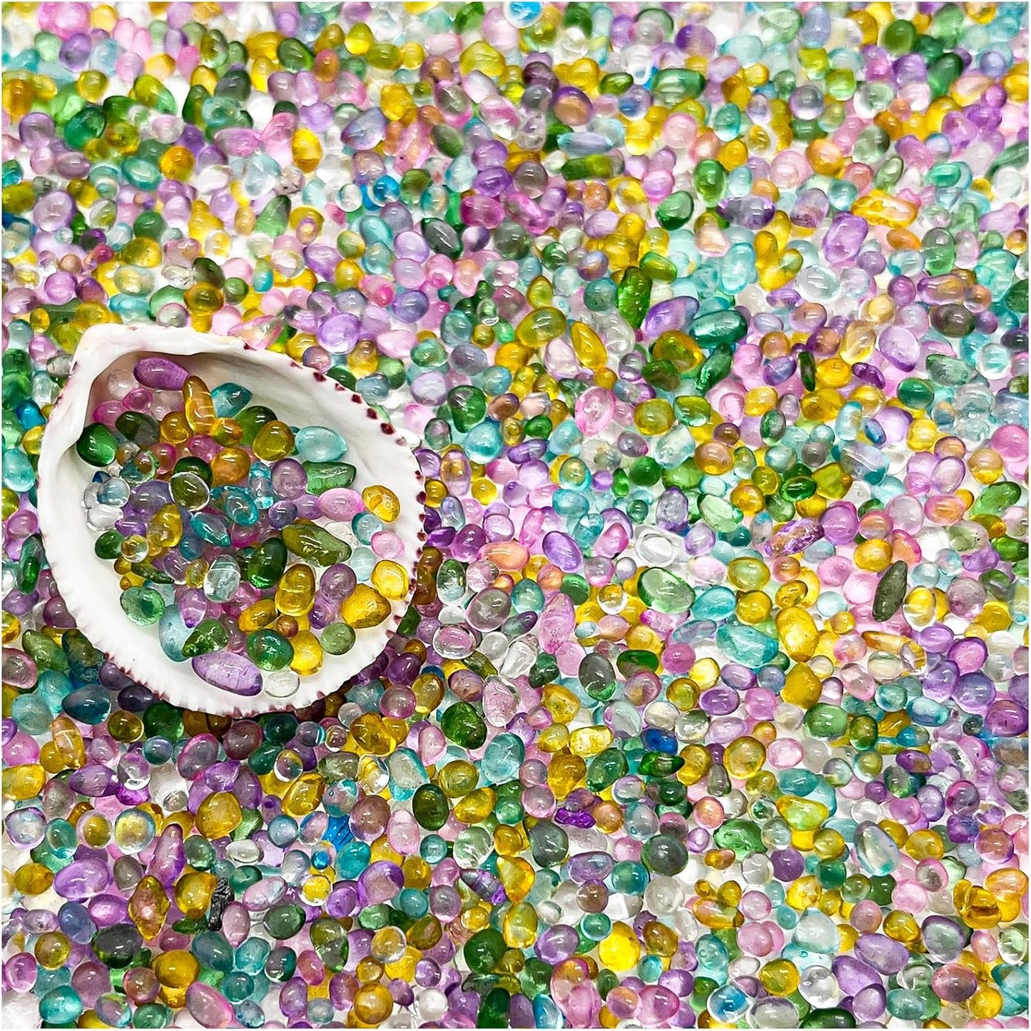 2.2 Lbs Small Aquarium Substrate Gravel Sand, Polished Smooth Fish Tank Gravel, Colorfast Uncoated Vibrant Blue Sea Glass, Decorative Stones for Vase Fillers, Fairy Garden, Potted Plants