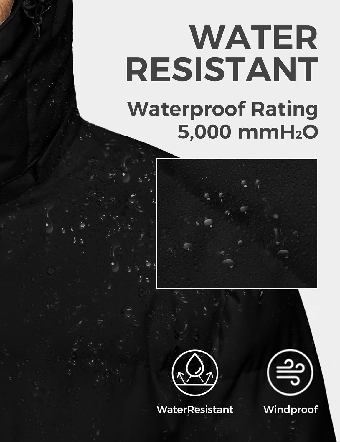 Men'S Hooded Winter Coat Waterproof Puffer Jacket Warm Winter Jacket | Waterproof 5000Mm, Detachable Faux Fur Hood, Windproof, Thicken Insulation, Warm for Cold Weather, Daily Wear, Work, Hiking