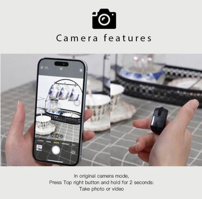 Latest Model Wireless Finger Ring Mouse, Bluetooth Touchpad, Cursor Control, Tiktok Video Scroller, Compatible with PC, Laptop, Mobile, Tablet,Selfie Video Scrolling Page Turner (White)