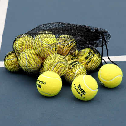 Pressure Training Tennis Balls-12 or 18 Count-Mesh Carry Bag，4 Colors Available，Pressureless Training Exercise Tennis Balls for Beginners.