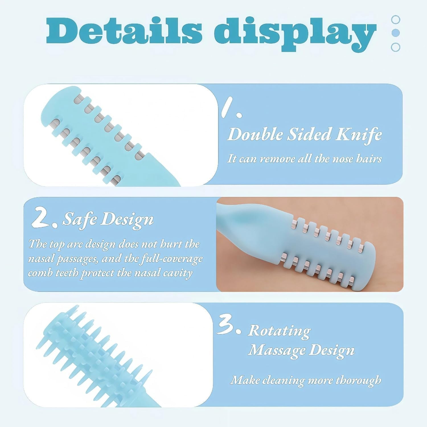 5Pcs 2-In-1 Nasal Hair Cutter, 2026 New Double Sided Nose Hair Cutter, Portable 360° Rotating Manual Nose Hair Trimmer for Men and Women, Colorful