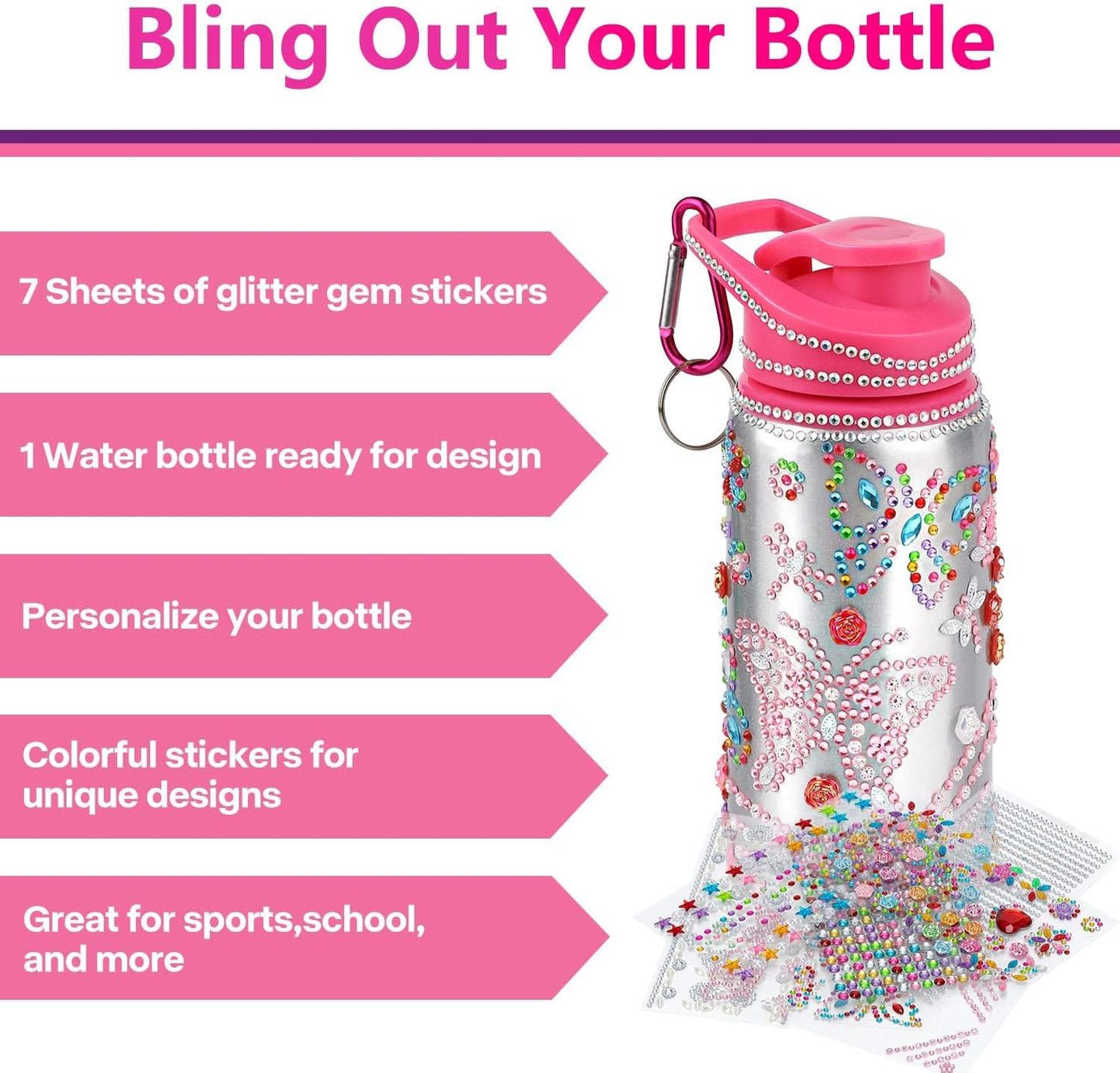 Gifts for Girls, Decorate Your Own Water Bottle Kits for Girls, Art Supplies for Girl for Kids 6-8-12, Teen Arts and Crafts Toys Kits for Daughter Sister Birthday Back to School Christmas Gift Ideas