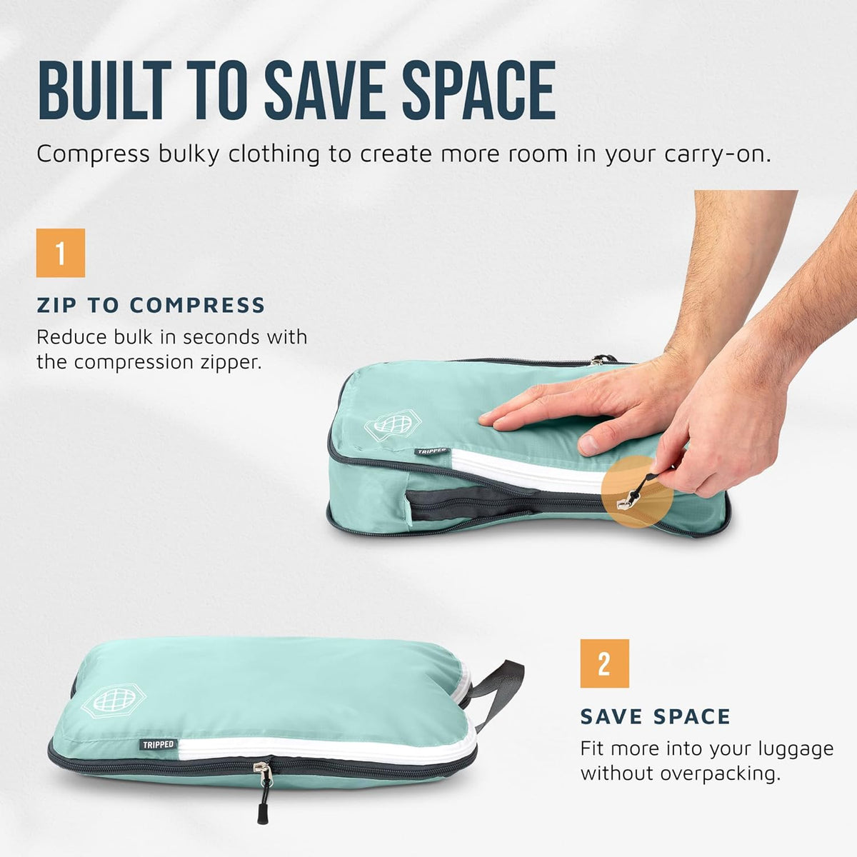 Compression Packing Cubes for Carry-On Travel 6-Pack | Ultralight Ripstop Packing Cubes with Compression Zippers for Organized Carry-On Luggage, Backpack, and Travel Packing