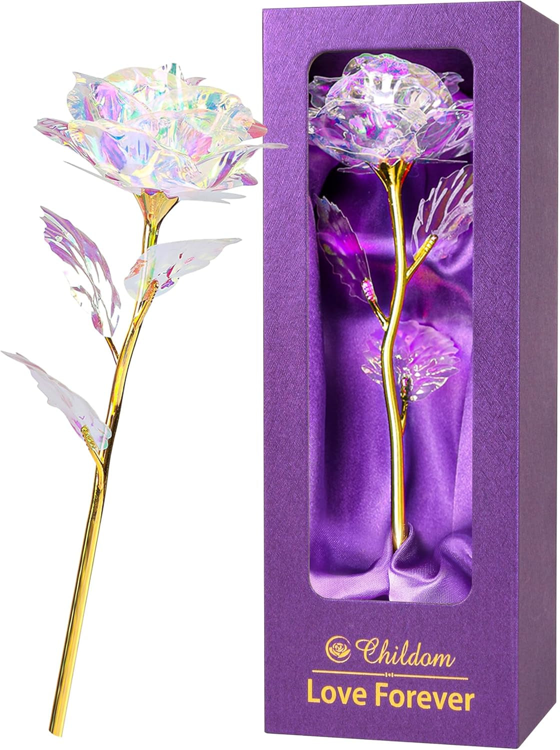Birthday Gifts for Women Mom,Forever Purple Rose Flower for Delivery Prime | Christmas Rose Gifts for Women Mom,Purple Artificial Flowers Rose Gift for Women Her,Anniversary,Valentines,Stocking Stuffers