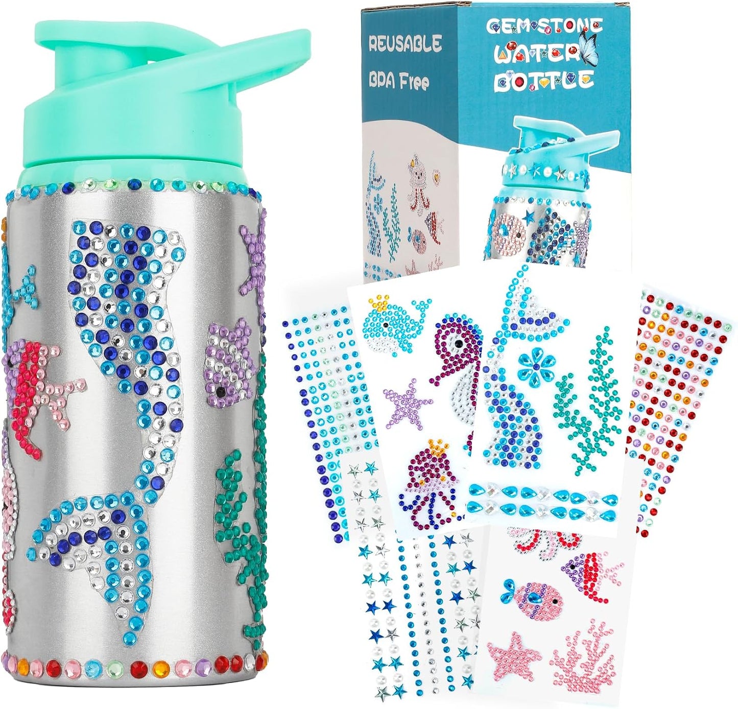 Gifts for Girls, Decorate Your Own Water Bottle Kits for Girls, Art Supplies for Girl for Kids 6-8-12, Teen Arts and Crafts Toys Kits for Daughter Sister Birthday Back to School Christmas Gift Ideas